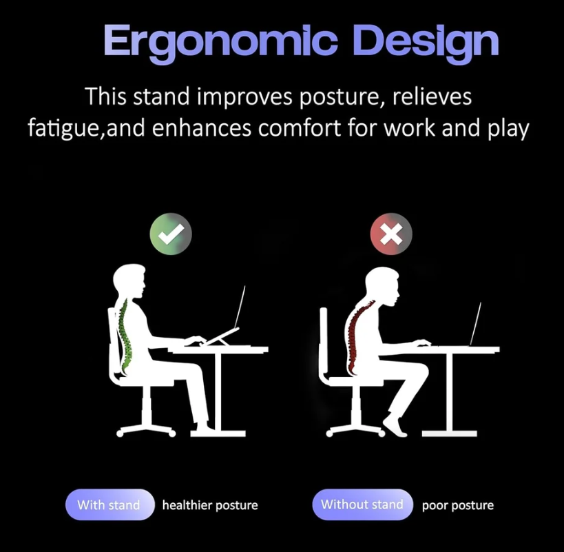 Adjustable Aluminum Laptop Stand – Foldable & Portable Ergonomic Laptop Riser